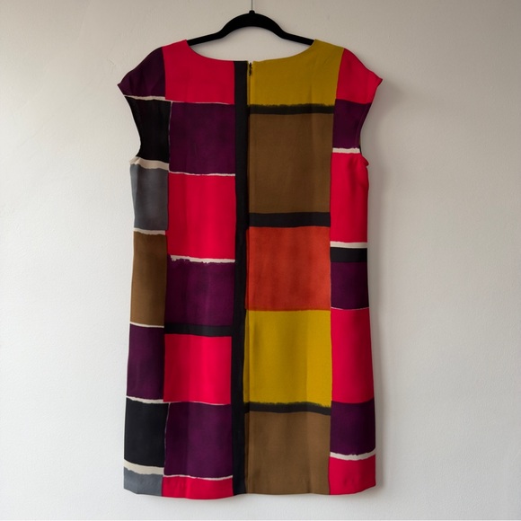 Colorblock Shift Dress in Pink, Yellow & Brown Loft - Picture 6 of 15